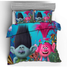 (135x200cm 53x78in) v526 Σεντόνια Trolls Collection QuiltDuΣετ καλύμματος κτηνιάτρου Μέ