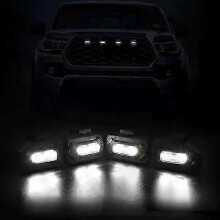 (WHITE) 4 st LED-grilllampor fram för Toyota Tacoma Raptor TRD Off Road Sport extern grilllampa gult ljus
