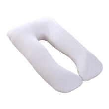 (70x130cm, White) Poszewka bawełniana na poduszkę ciążową w kształcie litery U, zmywalna, wygodna poszewka na poduszkę