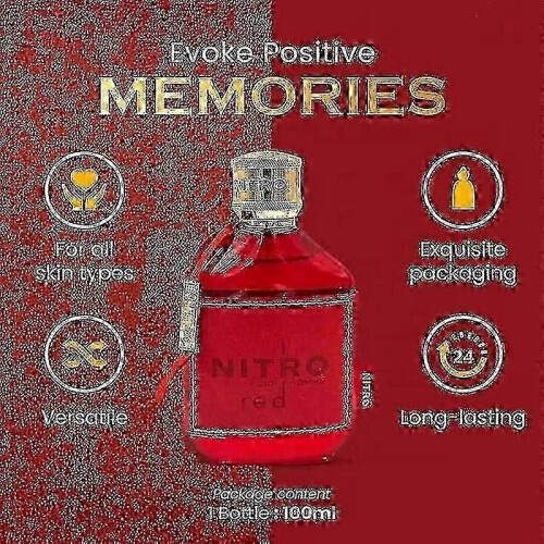 (3Pcs) Nitro Red Dumont EDP Άρωμα 3.4 Fl Oz 100ML για Άνδρες και Γυναίκες 2