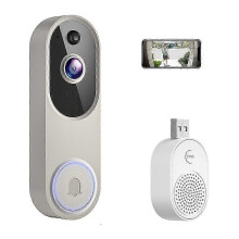 (Beige) M52 HD Nattseende Trådlös Smart Video Dörrklocka Tvåvägs Audio PIR Rörelsedetektering WiFi Dörrklocka