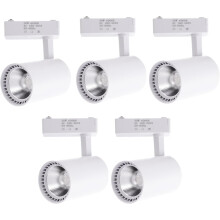Jandei, conjunto de 5 focos de teto LED para carril, 30W, branco frio 6000K, 2200 lúmenes, alumínio, para vestidor ou escritório