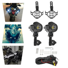 Set van 2 LED mistlampen voor motorfiets, 12V 40W 6000K wit licht, aluminium waterdicht voor BMW R1200GS F800GS F700GS F650FS