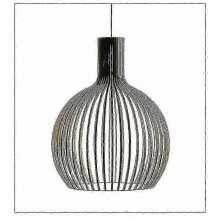 (Dia45cm, black) Lampadario a sospensione moderno in legno nero per soggiorno e sala da pranzo, colore naturale.