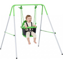 Outsunny baloiço para bebés com encosto, 6-36 meses, 25 kg, verde