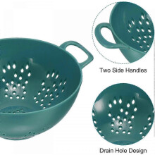 (Army Green) Mini colador de alimentos con doble asa, colador para lavar arroz, colador de plástico para frutas y