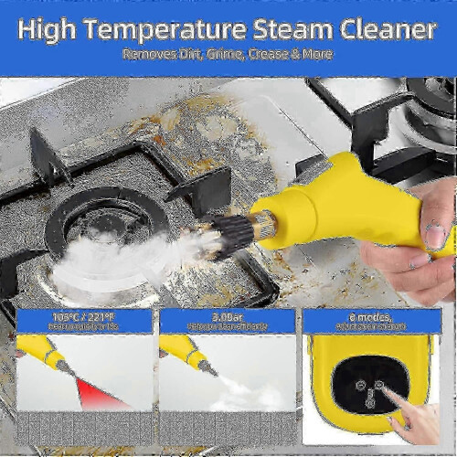 (US Plug, Yellow) Πλυστικό υψηλής πίεσης 2500W ατμού για επίμονους λεκέδες 1100ml 3 bar 1