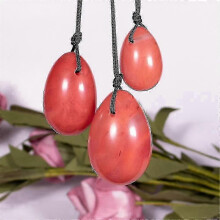 (Watermelon Red Eggs) 1 σετ φυσικό ροζ χαλαζία Yoni νεφρίτη αυγά θεραπευτικού κ