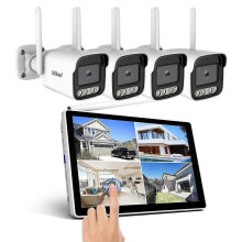 (AU Plug) SriHome NVS010-IPC065 5MP HD 4-kanals WiFi-kamerakit med 10,1-tums pekskärm