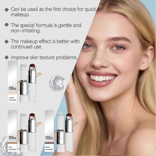 (Natural Color) 2 σε 1 Foundation-Stick που Αλλάζει Χρώμα, Βάση Μακιγιάζ με Μεσαί 2