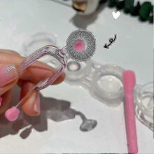 (White) Kit de herramientas para la inserción y extracción de lentes de contacto de silicona con pinzas para