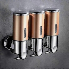 (Gold three) Dispensador de jabón de 500-1500 ml, dispensador de jabón de ducha de pared, dispensador de gel de ducha