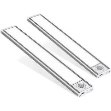 (20cm, black) Luces de cocina Luxora para debajo de los gabinetes - Paquete de 2 luces LED recargables con sensor