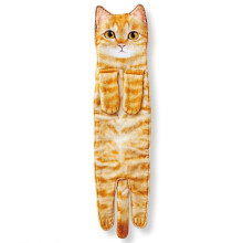 (Orange) Asciugamano con divertente disegno di un gatto nero - Perfetto per il bagno e la cucina