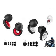 (Black Red-Black White) 2 Set Motorcycle Ear Plugs Reduce Wind Noise & Sleeping Noise Cancelling, 27dB Protection Against Snoring,