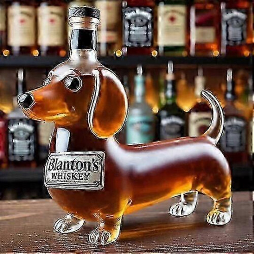 (C) Γυάλινο μπουκάλι ουίσκι σε σχήμα dachshund - Διακόσμηση σκύ