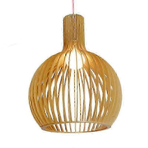 (Dia35cm, beige) \u200Μοντέρνο μαύρο ξύλινο κρεμαστό φωτιστικό κρεμαστό π