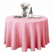 (Pink Red) Mantel de poliéster duradero para uso en la cocina, forma redonda, lavable y con diseño resistente a