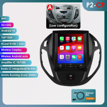 Hizpo Android multimediasysteem, 2din, P2CP-2G 32G-4core-A, met GPS, Carplay en Android Auto voor Ford