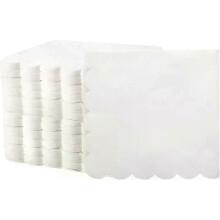 (white) 50Pcs Scalloped Sage Cocktail Napkins Disposable Paper Tissue Party Napkins Beverage Towels for Wedding