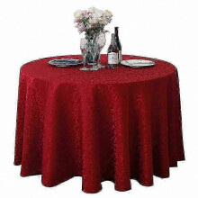 (Wine red) Mantel de poliéster duradero para uso en la cocina, forma redonda, lavable y con diseño resistente a