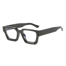 (Black) 1 paar retrobrillen met blauwlichtfilter, vierkant montuur, UV-bescherming en vlakke spiegelafwerking.