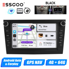 ESSGOO Android 14 autoradio, 7 inch IPS touchscreen, draadloos Carplay, zwart