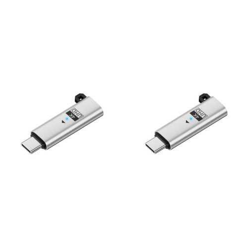 2X Type-C 4K@60Hz 1080P Virtual Display Adapter USB C DDC EDID Dummy Plug Headless  Display Emulator Silver Gray