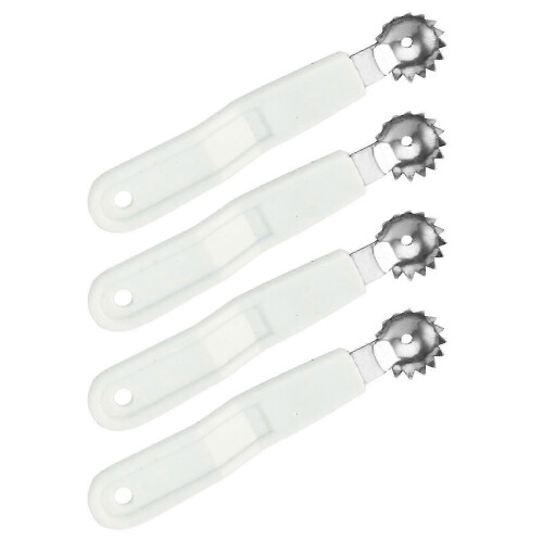 (White) Quick Strawberry Huller And Watermelon Baller Double Function Tool With Comfort Handle For Efficient