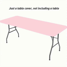 (183x76cm, pink) Mantel protector plegable lavable de primera calidad para mesas de picnic rectangulares de patio exterior.