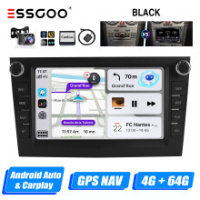 ESSGOO Android 14 autoradio, 4GB RAM + 64GB ROM, 7 inch IPS scherm, zwart met AHD camera