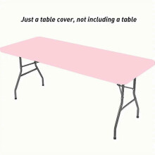 (183x76cm, pink) Mantel protector plegable lavable de primera calidad para mesas de picnic rectangulares de patio exterior.