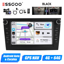 ESSGOO Android 14 autoradio, 4GB RAM + 64GB ROM, 7 inch IPS scherm, draadloos CarPlay, zwart