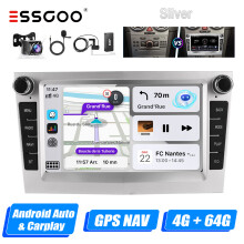 ESSGOO Android 14 autoradio, 4GB RAM + 64GB ROM, 7 inch IPS scherm, draadloos Carplay en Android Auto, voor Opel