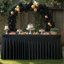 (183x76x76cm, Black) Falda de mesa de spandex para mesa rectangular, mantel elástico resistente a las arrugas para bodas