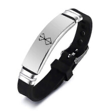 (4) Titanium stalen siliconen medische informatiearmband_cp -CN-NEW