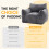 Dark Grey Corduroy Bean Bag Sofa With Backrest And Armrests 3