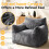 Dark Grey Corduroy Bean Bag Sofa With Backrest And Armrests 4