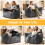 Dark Grey Corduroy Bean Bag Sofa With Backrest And Armrests 7