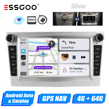 ESSGOO autoradio, Android 14, 4GB RAM + 64GB ROM, 7 inch IPS scherm, draadloos Carplay en Android Auto, GPS en DAB+