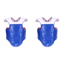2X Protector de Pecho Ajustable para Taekwondo con Doble Color para Entrenamiento y Competición, Azul, Talla M [140-160]