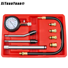 Motorcompressietester, professionele cilinderdrukmanometer 0-300 PSI, set van 2 drukbuizen voor auto en motor