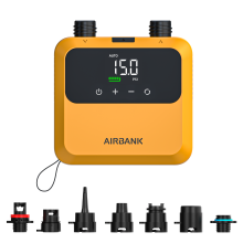 AIRBANK Pulse Pro elektrische SUP-luchtpomp, 20PSI max, 4500mAh accu, borstelloze motor voor PVC-boot