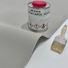 Kit para tapizar teto de carro, conjunto de 2 metros de tecido cinzento claro com espuma, cola de 1 L e pincel