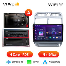 Junsun autoradio, 2 DIN multimediasysteem, V1 Pro (4GB 64GB), draadloos CarPlay en Android Auto, voor Peugeot 307 2002-2013