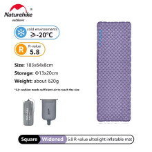 Naturehike Aufblasbare Isomatte, Ultraleicht, R-Wert 5,8, 183x64cm, Wasserdicht für Camping
