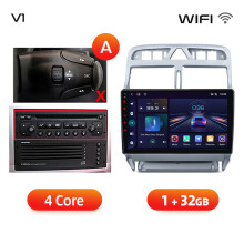 Junsun autoradio, 2 DIN multimediasysteem voor Peugeot 307 (2002-2013), draadloos CarPlay en Android Auto, 1GB 32GB