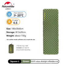 Naturehike Aufblasbare Isomatte, Ultraleicht, R-Wert 5,8, Wasserdicht, 186x58cm für Camping