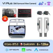 Junsun autoradio, V1 Plus (6GB 128GB)360A, draadloos CarPlay en Android Auto, 2 DIN multimediasysteem voor Peugeot 307