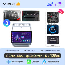 Junsun autoradio, 2 DIN multimediasysteem, V1 Plus (6GB 128GB), draadloze CarPlay en Android Auto voor Peugeot 307